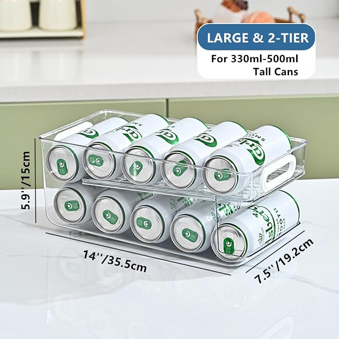 Xicennego Upgrade 2-Tier Rolling Soda Can Storage Organizer - Image 6