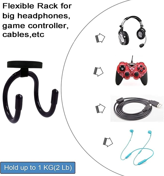 AUXPhome Magnetic Headset Holder up to 1 kg, Adjustable Headphone Holder - Image 4