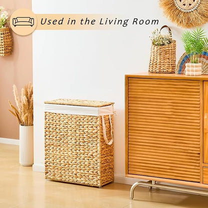 Handwoven Slim Laundry Hamper - Image 3