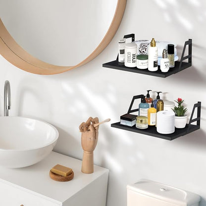 Tectocker-DOU 2 Pc Deep Floating Shelves ; Wall Mounted Hanging Shelves - Image 4