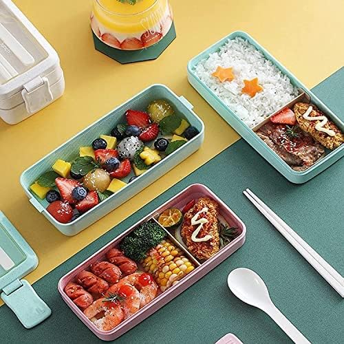 Rarapop 2 Pack Stackable Bento Box Japanese Lunch Box Kit - Image 6