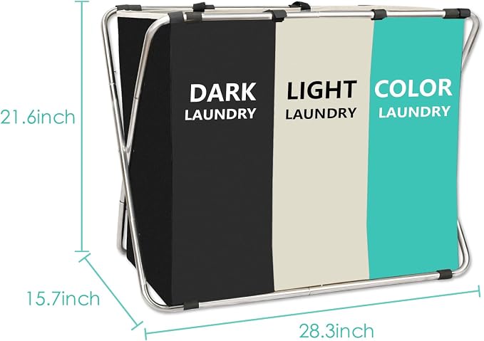 1-Pack Large Laundry Basket, Waterproof, Freestanding Laundry Hamper, - Image 3