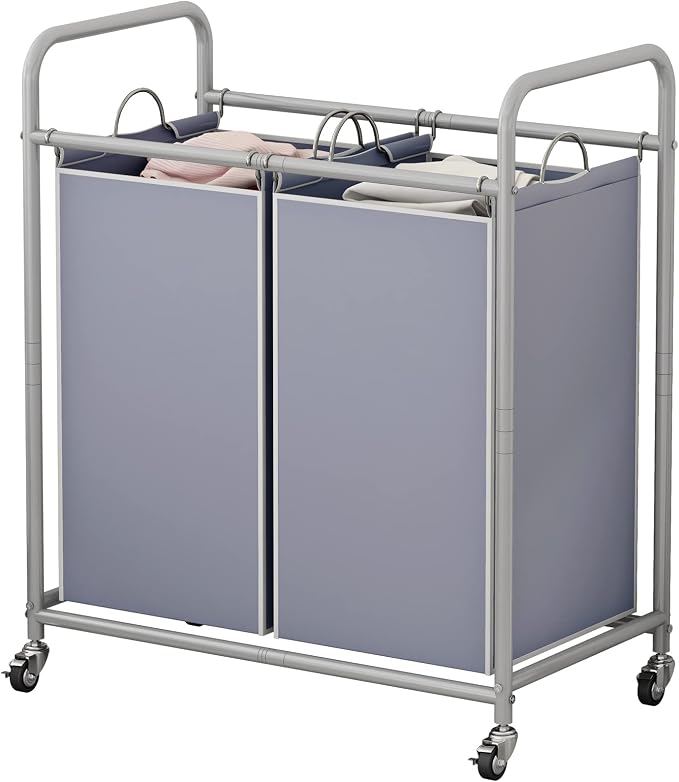 SUOERNUO Laundry Sorter Basket 2 Bag Laundry Hamper Cart by SUOERNUO