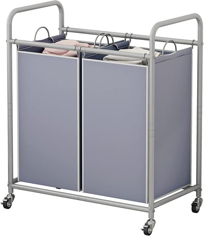 SUOERNUO Laundry Sorter Basket 2 Bag Laundry Hamper Cart by SUOERNUO