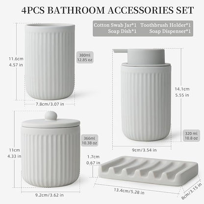 BosilunLife Light Grey Bathroom Accessories Set - Image 3
