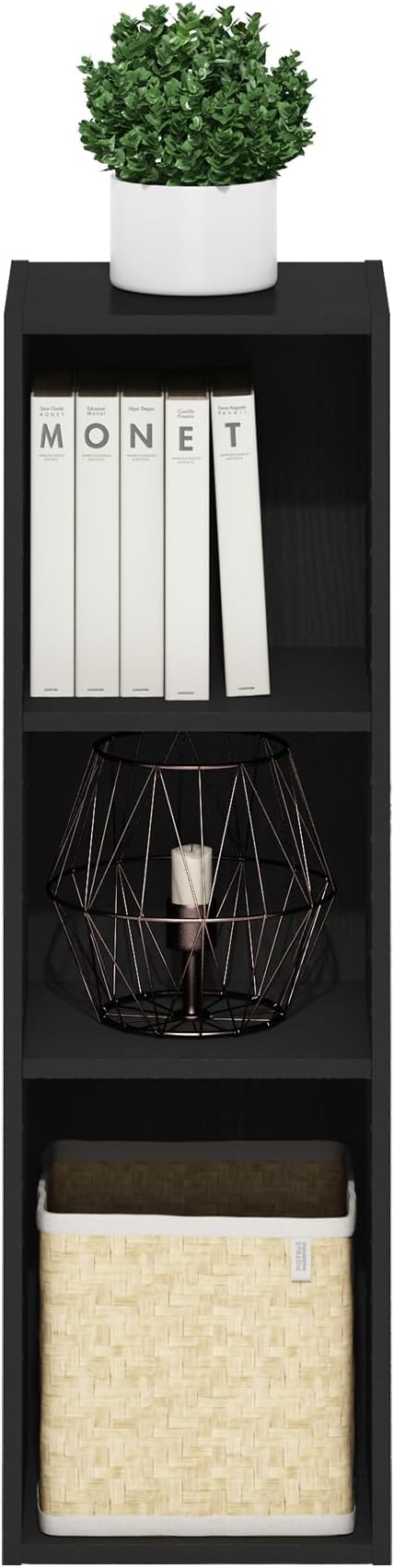 Furinno Fulda Book Shelf, 3-Tier Narrow Bookshelf, Bookcase - Image 6