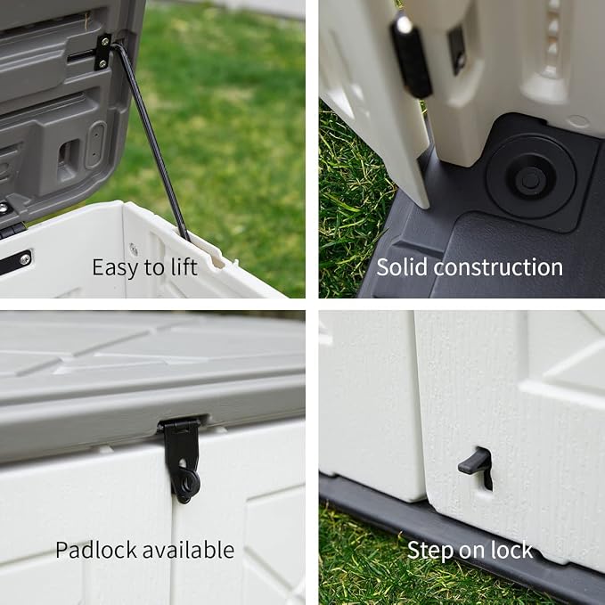Resin Outdoor Storage Shed, 38 cu.ft Outdoor Storage Box Waterproof - Image 5