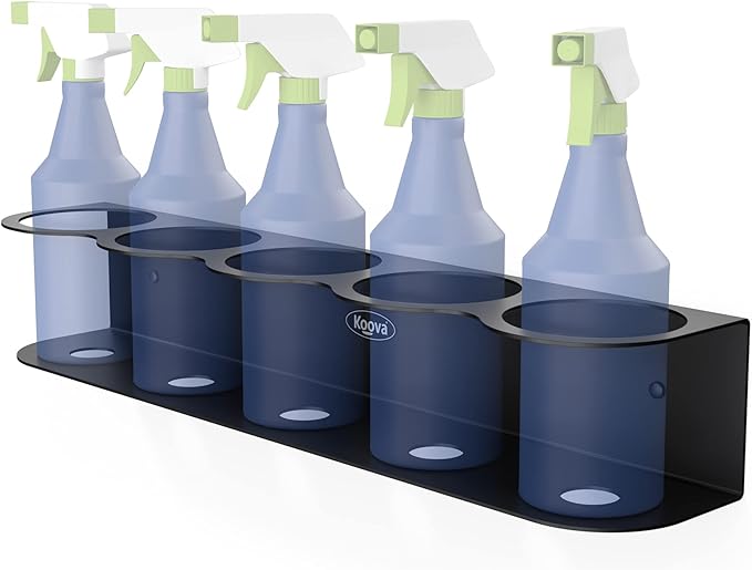 Koova 5 All-Purpose Spray Bottle Holder | Easy Install Wall Mount Hardware by Koova