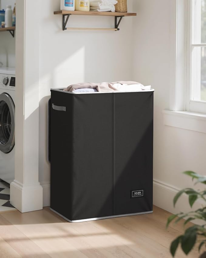 SOLEDI Laundry Hamper with Lid 130L Large & Tall Collapsible Laundry Basket - Image 2