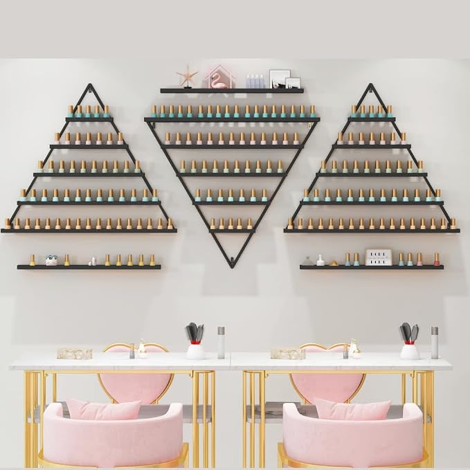 Elegant Gold Wall Mounted Nail Polish Rack - Image 6