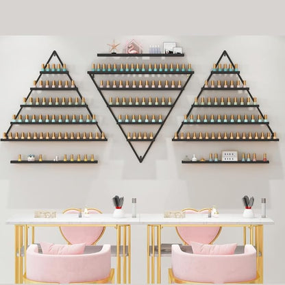 Elegant Wall Mounted Nail Polish Storage Rack Set of 10 Triangular Cosmetic - Image 8