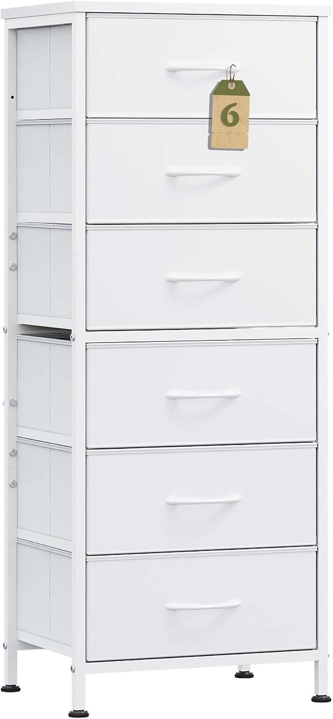 WLIVE Tall Dresser for Bedroom, 6 Drawer Dresser, Tall vertical design by WLIVE