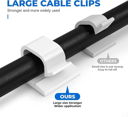 Large Cable Clips 40pcs with Strong Adhesive Tapes, Wire Holder Organizer Cord - Image 2