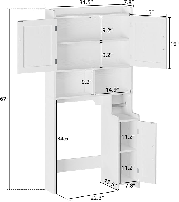 IRONCK 67 in Over The Toilet Storage Cabinet - Image 3