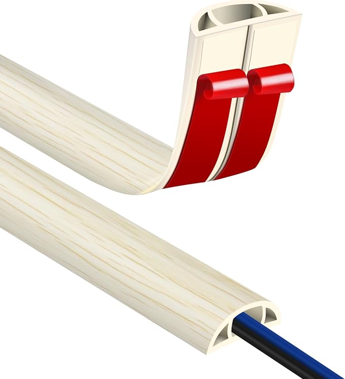 Floor Cord Covers for Wires 3.3FT Cable Hider Wire Cover Self Adhesive Cord by JAHOMFAI