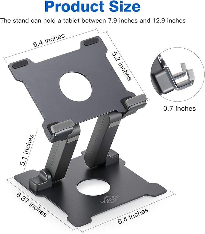 KABCON Adjustable Aluminum Tablet Stand, Compatible - Image 2