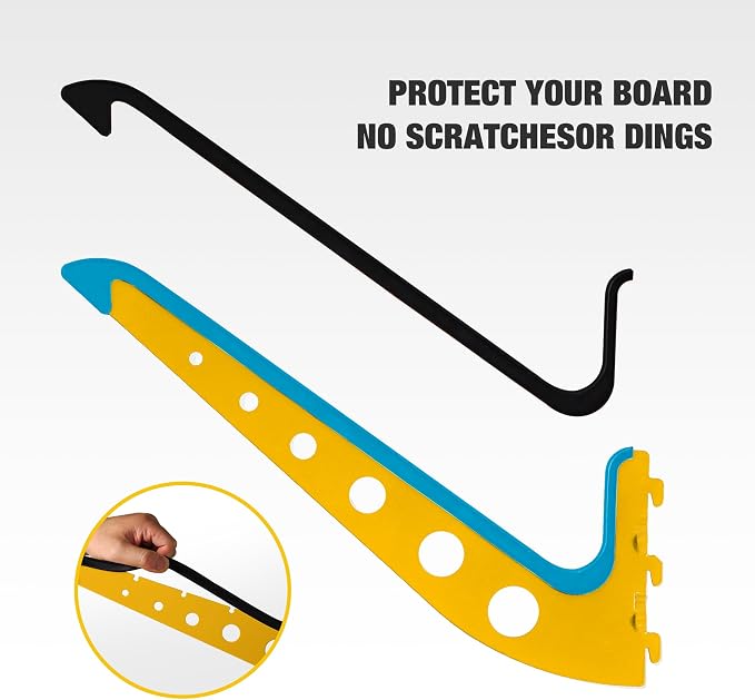 5 Board Surf Rack Wall Mount for Surfboard, Snowboard Storage Adjustable Wall - Image 4