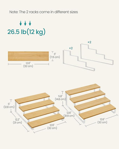 SONGMICS Display Risers, 4-Tier Cupcake Stand Holder, Spice Rack, Shelf Risers - Image 6