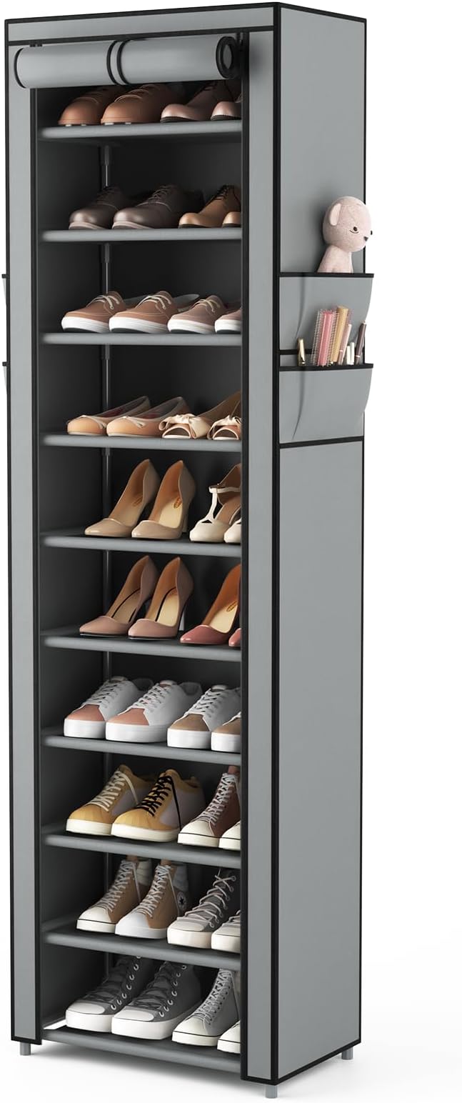 VTRIN Vertical Narrow Shoe Rack Organizer Tall Shoe Rack by VTRIN
