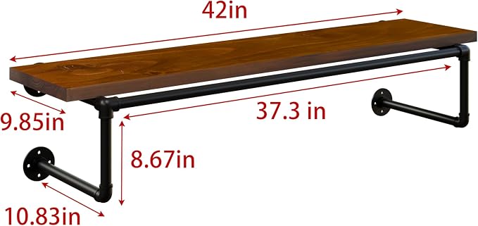 Clothes Rack 42in, Wall Mounted Garment Racks - Image 8