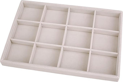 Mornajina 12 Grids Velvet Jewelry Tray Jewelry Display Tray, Stackable Empty by Mornajina