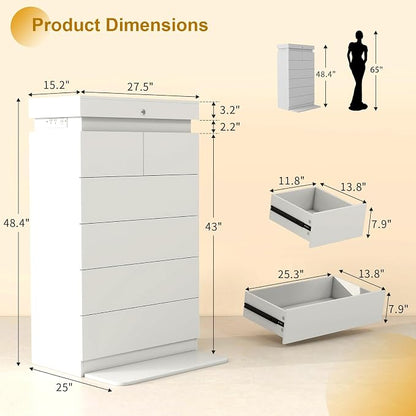 Vipbear 48.4" Tall White Dresser - Image 2