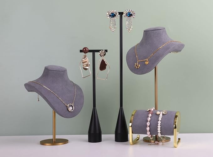 GemeShou 2pcs Black earring display T bar stand, Big jewelry earring holders - Image 7