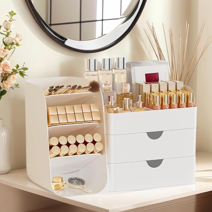 Makeup Organizer with 2 M Drawers & Brush Holders - Image 3