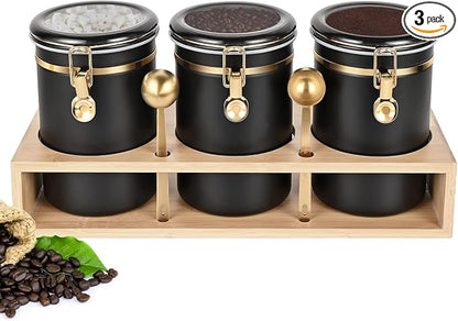 3×63OZ Stainless Steel Coffee Canister by Hanber