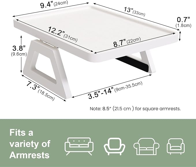 Couch Arm Tray, Bamboo Folding Sofa Tray, Sofa Armrest Trays Clip-On Couch Desk - Image 5