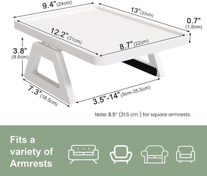 Couch Arm Tray, Bamboo Folding Sofa Tray, Sofa Armrest Trays Clip-On Couch Desk - Image 5