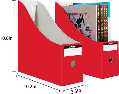 Limitliho 2 Pack Red Cardboard Magazine File Holder - Image 6