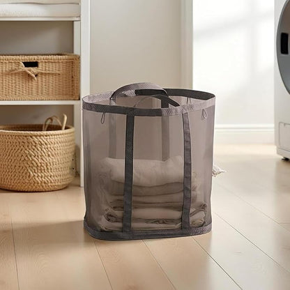 Mesh Bag with Handles, Collapsible Laundry Basket, Foldable Laundry Bag - Image 3