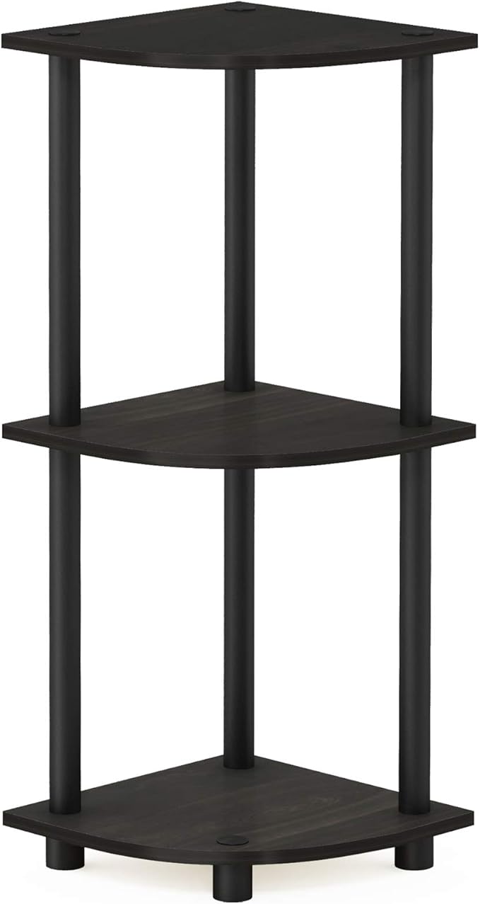 Furinno TURN-N-TUBE Corner Shelf, 3-Tier Corner Bookshelf, Display Storage - Image 6