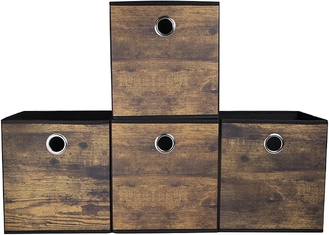 4 Pack Durable Storage Cube Bins by Folzaelar