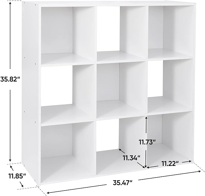 ZenStyle 9 Cube Storage Shelf Organizer, Wooden Bookshelf System Display Cube - Image 3