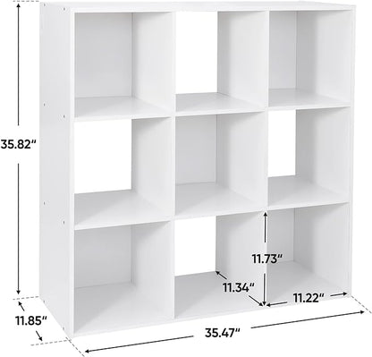 ZenStyle 9 Cube Storage Shelf Organizer, Wooden Bookshelf System Display Cube - Image 3