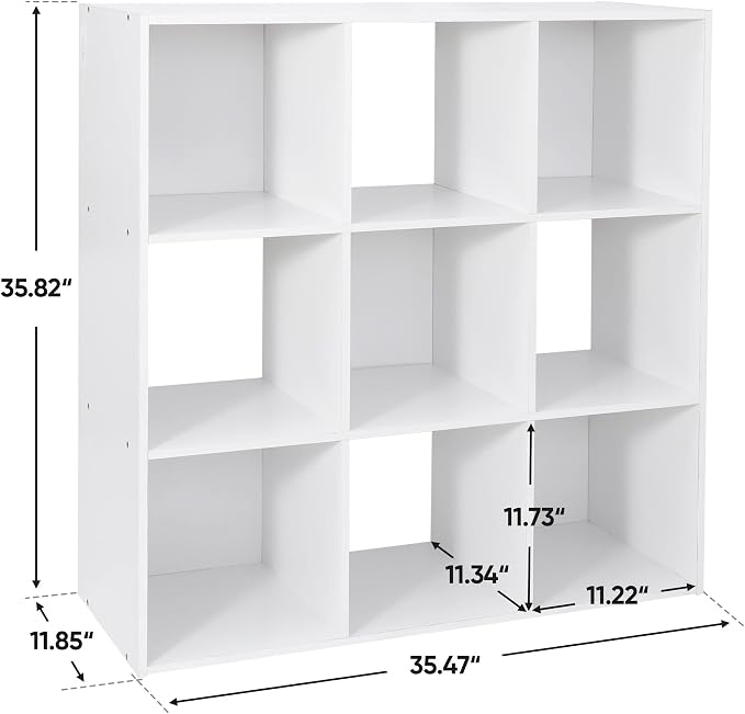 JupiterForce 9 Cube Storage Organizer, Wooden Cube Shelf W/ 5 Removable Back - Image 3