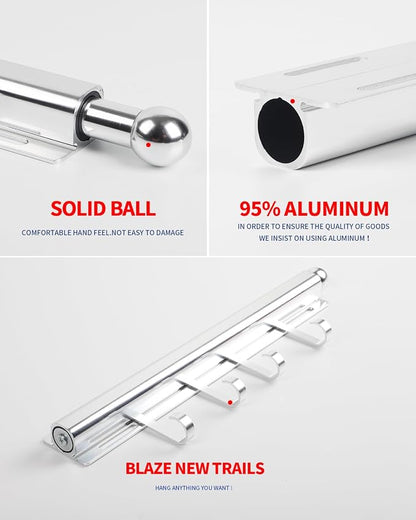 BaiNong Valet Rod for Closets Pull Out 12" Silver - Image 5
