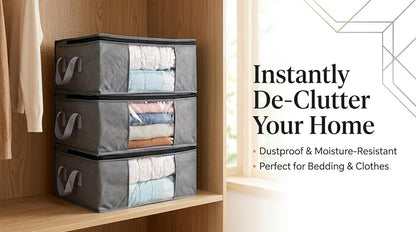 Storage Clothes Bins Closet Bags - 35L Containers Organizer Boxes Clothing Bin - Image 6