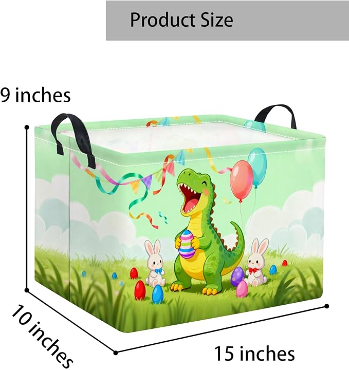 Rectangular Easter Basket for Home Kitchen Baby Girls Basket Cute Storage Bin - Image 7