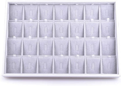 Oirlv Velvet Stackable Jewelry Tray Display Organizer, 28 Region Ring | - Image 3