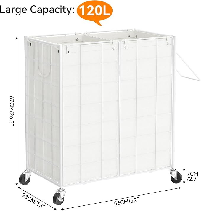 WOWLIVE Double Laundry Hamper - Image 4