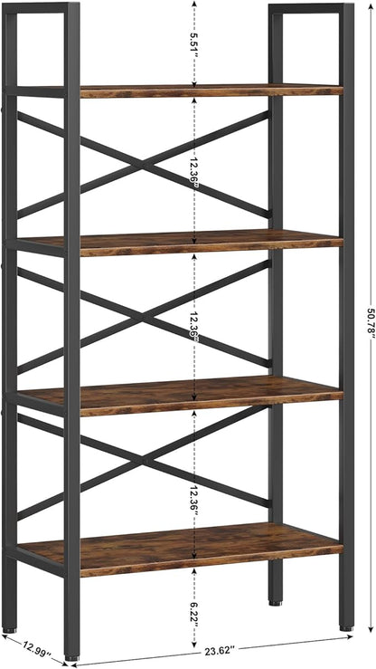 Homeiju 4 Tier Bookshelf 23.6" Width, Kids Bookshelf - Image 3