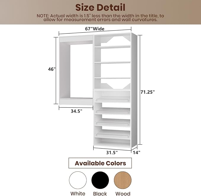 ROOMTEC Modular Closet System, Wooden Tower - Image 6