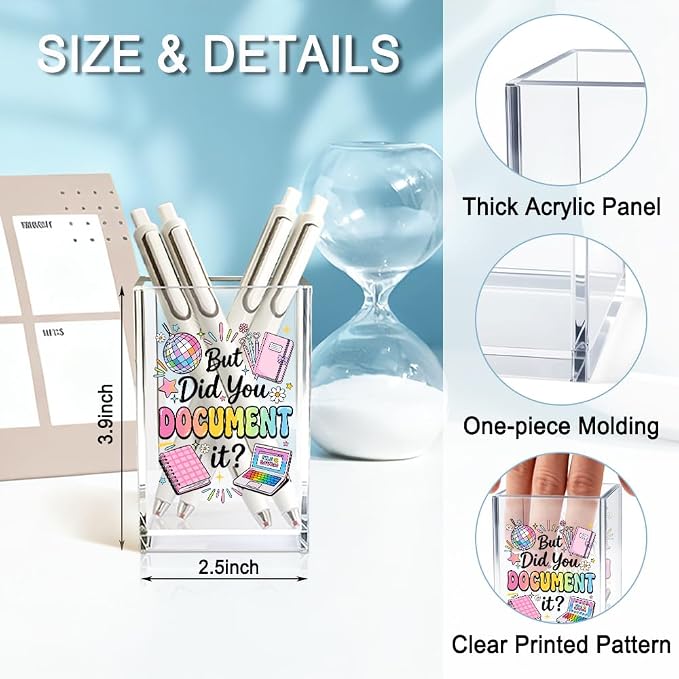 But Did You Document It Acrylic Cosmetic Pencil Holder Cup, Pen Holder - Image 2