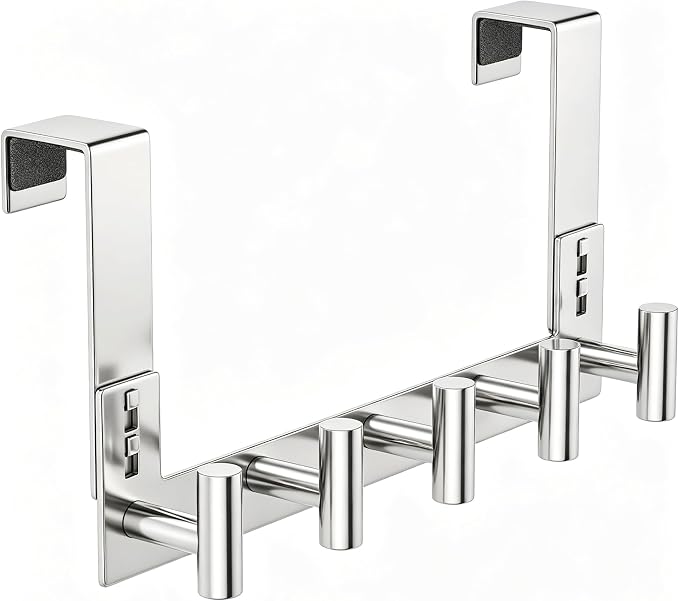 PMMASTO Over The Door Hooks, Fits 1-3/4" Thick Door No Drill Hooks by PMMASTO