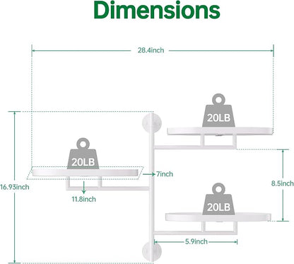 Rotating Window Plant Shelves for Multiple Plants Indoors, 3-tier Metal Corner - Image 4