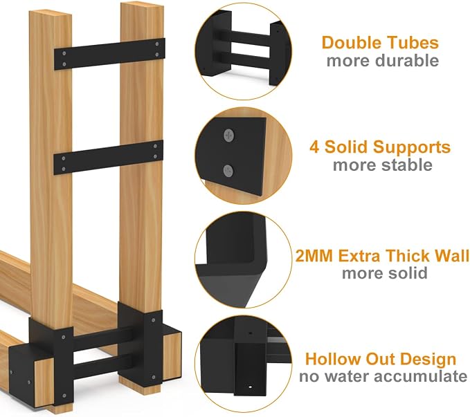 Outdoor Firewood Rack Brackets Kit - Image 3