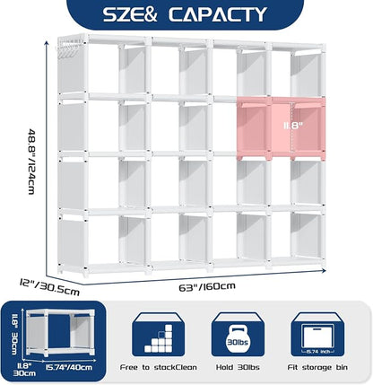 Mavivegue 16 Cube Storage Organizer Book Shelf, Metal Cube Bookshelf, DIY - Image 2